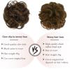 Claw Clip Messy Bun Hair Piece 100% Real Human Hair Buns Curly Chignon Hair Bun Extensions Wavy Tousled Updo Hair Buns Claw Clip Ponytail Hairpieces for Women(Dark Brown with Light Golden Brown) view 4