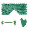 Face Jade Roller Gua Sha Scraper Crystal Face Lifting Facial Massager Skin Care Tools,3in1 Set-Pu-VL view 1