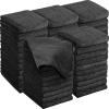 Shimeyao 48 Pack Bleach Proof Towels Microfiber Absorbent Bleach Resistant Hair Quick Dry Towels Bulk for Gym Bath Spa Home Hair Drying, 16 x 27 Inches (Black) view 1