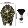 FEBSNOW Professional Hair Cutting Cape with Neck Duster Brush, Salon Barber Cape, Hair Cutting Accessories (Yellow Floral Print) view 2
