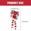 Beaupretty Makeup Bag with Japanese Kimono-Inspired Hair Accessories: Flower Hair Pins, Comb with Tassel, and Hanfu Headdress (Red) view 4