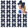 24 PCS 8" Large Cheer Bows Navy Blue Girl Hair Bows Cheerleading Softball Team Bow Hair Accessories for cheerleaders football Competition Sports view 1