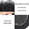 Afro Curl Toupee for Black Men Full French Lace Mens Toupee Kinky Curly Human Hair Units Bleached Knot Natural Hairline Hair Pieces for Black Men8x101# JET BLACK-12mm wave view 2