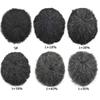 Afro Curl Toupee for Black Men Full French Lace Mens Toupee Kinky Curly Human Hair Units Bleached Knot Natural Hairline Hair Pieces for Black Men8x10110# JET BLACK+10% Gray-6mm wave view 2