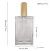 PimyRcyi 5PCS Square Glass Spray bottle,3.4oz Small Refillable Container with Fine Mist srpayer,Perfume bottle (100ml, Clear+Gold) view 2