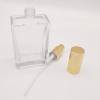 PimyRcyi 5PCS Square Glass Spray bottle,3.4oz Small Refillable Container with Fine Mist srpayer,Perfume bottle (100ml, Clear+Gold) view 4