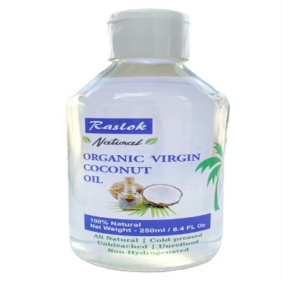 Raslok | 100% Pure Coconut Oil | For All Hair Textures & Skin Types | Ultra Skin Moisturizer & Promotes Healthy Hair Growth | | Free Of Parabens, Silicones, Sulfates | 250ml