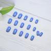 Blue Press On Nails Short Square, KXAMELIE Natural Gel Nails Glue on Acrylic Nails Press ons Featured Protective Coat Thick Reusable Fake Nails Solid Color 24 Short Coffin Artificial Nails view 4