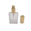 PimyRcyi 8PCS Square Glass Spray bottle,Small Refillable Container with Fine Mist srpayer,Perfume bottle (50ml, Clear+Gold) view 3