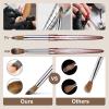 Acrylic Nail Brush Size 12,KEMEISI 100% Pure Kolinsky Nail Art Brushes Sturdy Handle Oval Shaped Acrylic Powder Nail Design Tools for Professional Manicure DIY Home Salon (Brown Gradient) view 4