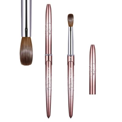 Acrylic Nail Brush Size 10,KEMEISI 100% Pure Kolinsky Nail Art Brushes Sturdy Handle Oval Shaped Acrylic Powder Nail Design Tools for Professional Manicure DIY Home Salon (Brown Gradient)