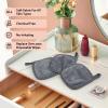 HOMEXCEL Makeup Remover Cloth 12 Pack,Reusable Makeup Remover Pads, Washable Ultra Soft Facial Cleansing Cloths For All Skin Types, 5 X 5 In, Grey view 4