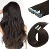 18 inch Tape in Hair Extensions Human Hair Invisible Straight Tape Hair Extensions for Women 20 Pcs/50g Seamless Skin Weft #2 Dark Brown Real Hair Extension Tape ins Human Hair view 1