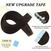 18 inch Tape in Hair Extensions Human Hair Invisible Straight Tape Hair Extensions for Women 20 Pcs/50g Seamless Skin Weft #2 Dark Brown Real Hair Extension Tape ins Human Hair view 4