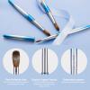 Acrylic Nail Brush Size 12,KEMEISI 100% Pure Kolinsky Nail Art Brushes Sturdy Handle Oval Shaped Acrylic Powder Nail Design Tools for Professional Manicure DIY Home Salon (Blue Gradient) view 3