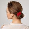 BBTO 12 Pcs Rose Hair Clip Mexican Hair Accessories for Flamenco Dancer Women Mexican Flowers Bridal Christmas Flower Clips for Holiday Wedding Dance Birthday Bridesmaid(Red) view 2