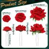 BBTO 12 Pcs Rose Hair Clip Mexican Hair Accessories for Flamenco Dancer Women Mexican Flowers Bridal Christmas Flower Clips for Holiday Wedding Dance Birthday Bridesmaid(Red) view 3