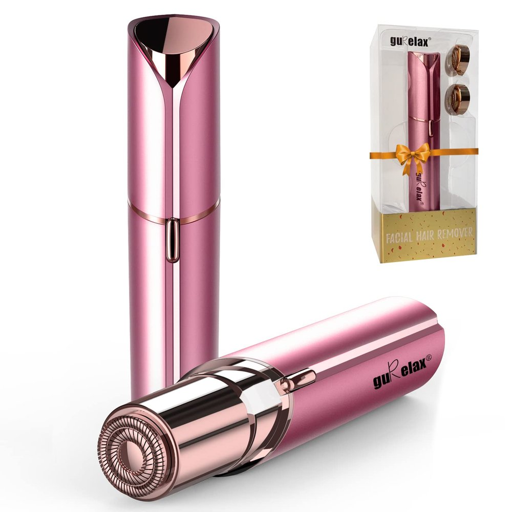 Gurelax Facial Hair Remover for Women (with 2 x Replacement Heads) - Hair Removal Device As a Gift for Mom/Wife/Girlfriend