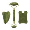 Jade Face Roller Gua Sha Facial Massager 100% Natural Real Stone Gouache Scraper Face Skin Care Massage Tools,Massage Roller-Set H view 1