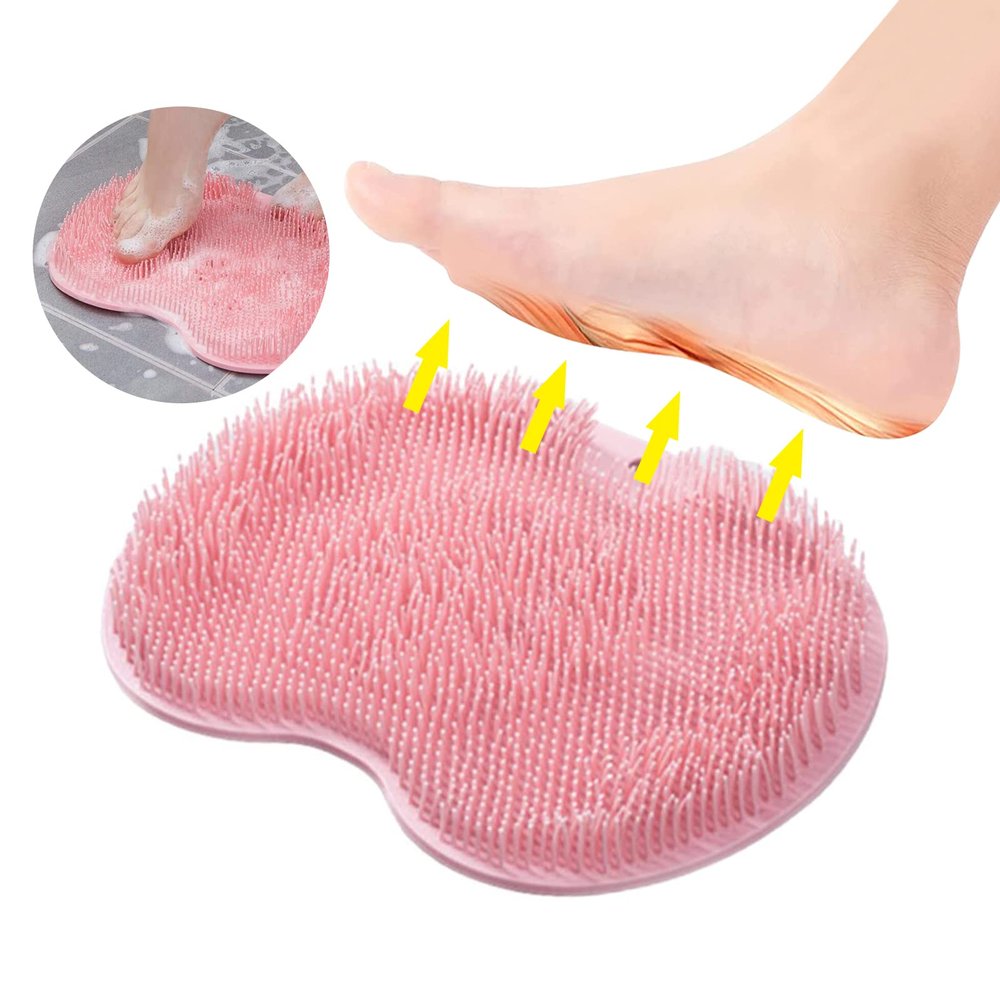 Silicone Foot Scrubber for Shower, Larger foot Cleaner for Shower floor, Foot Scrubber Mat with Non-Slip Suction Cups, Easy Feet Cleaning Brush, Improve Foot Circulation & Soothes Tired Feet