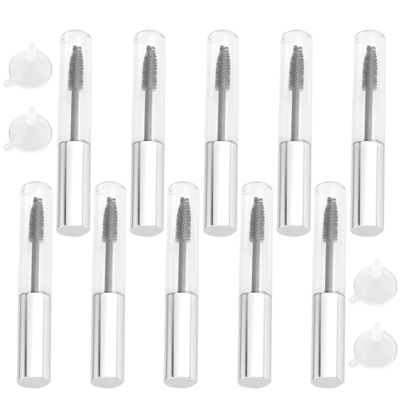 Luxshiny 10pcs Portable Refillable Bottles with Funnels Growth Liquid Empty Containers Silver Lid for Home and Travel Storage