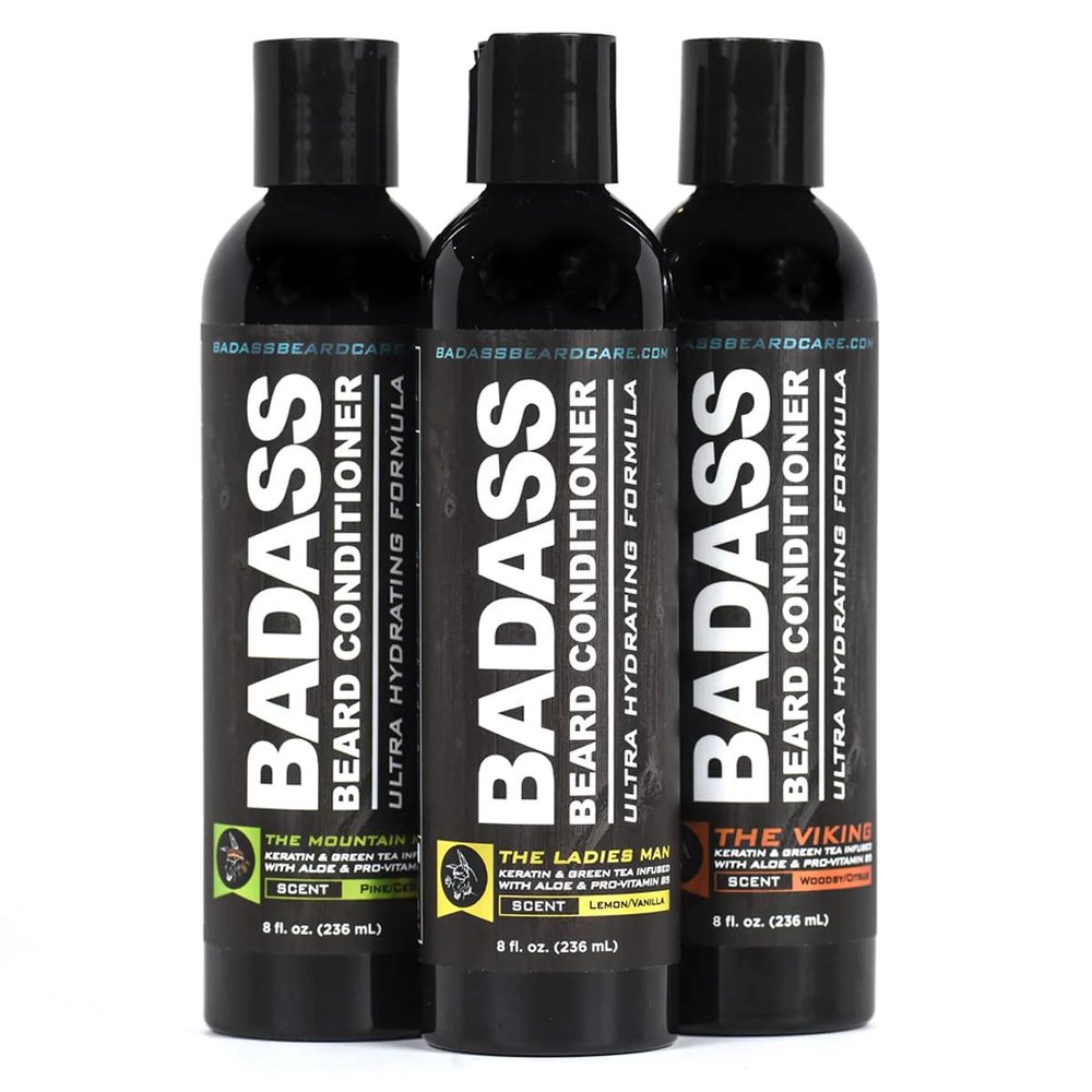 Badass Beard Care Beard Conditioner Bundle For Men - Made of Natural Ingrediens for Healthy, Soften and Itchness Free Beard and Mustache
