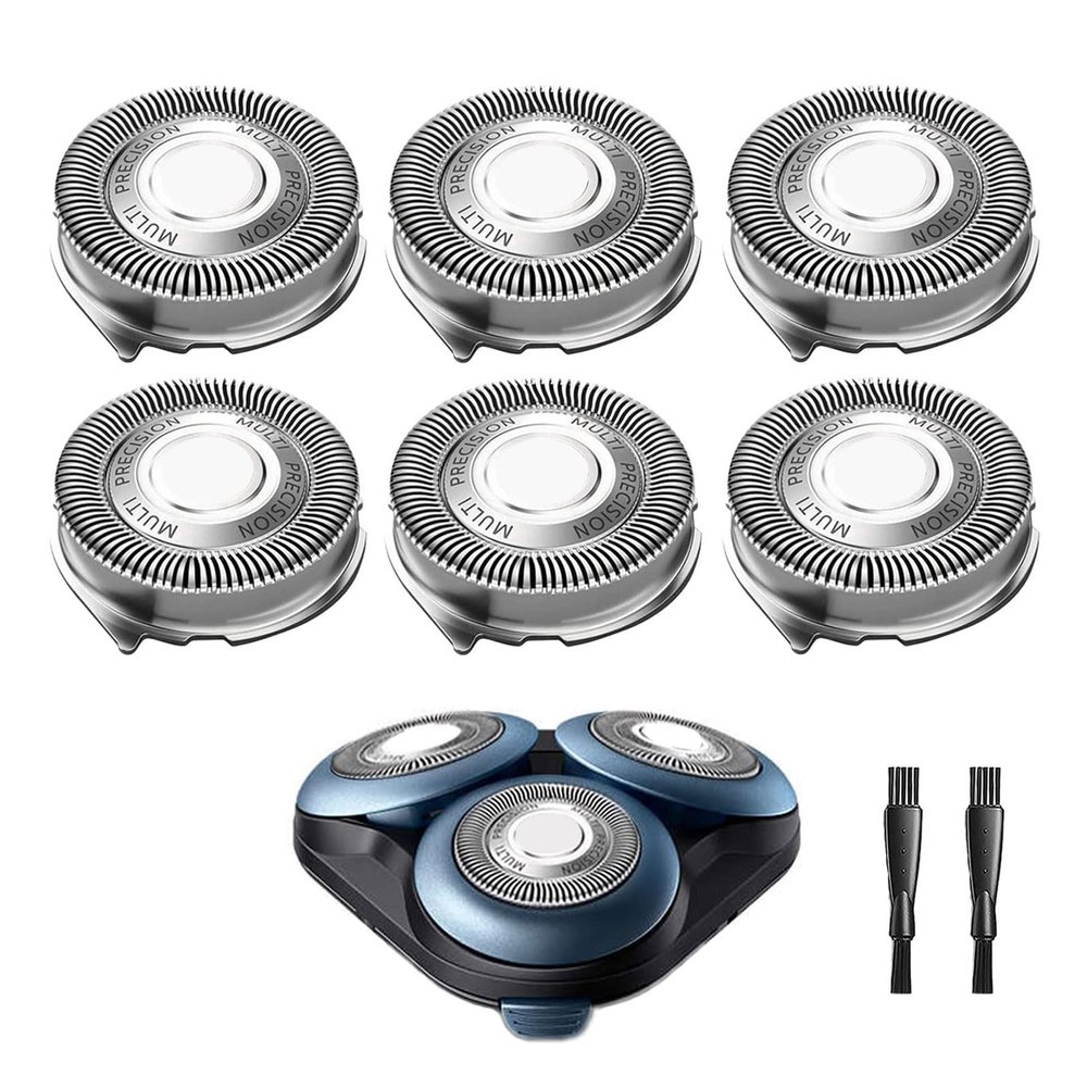 Gleway SH50/52 Replacement Heads Compatible with Philips Series 5000 Electric Shavers, MultiPrecision Shaving Razor Heads Fit for 5210 5100 5590 PT730 AT830 Shavers, 6 Pack