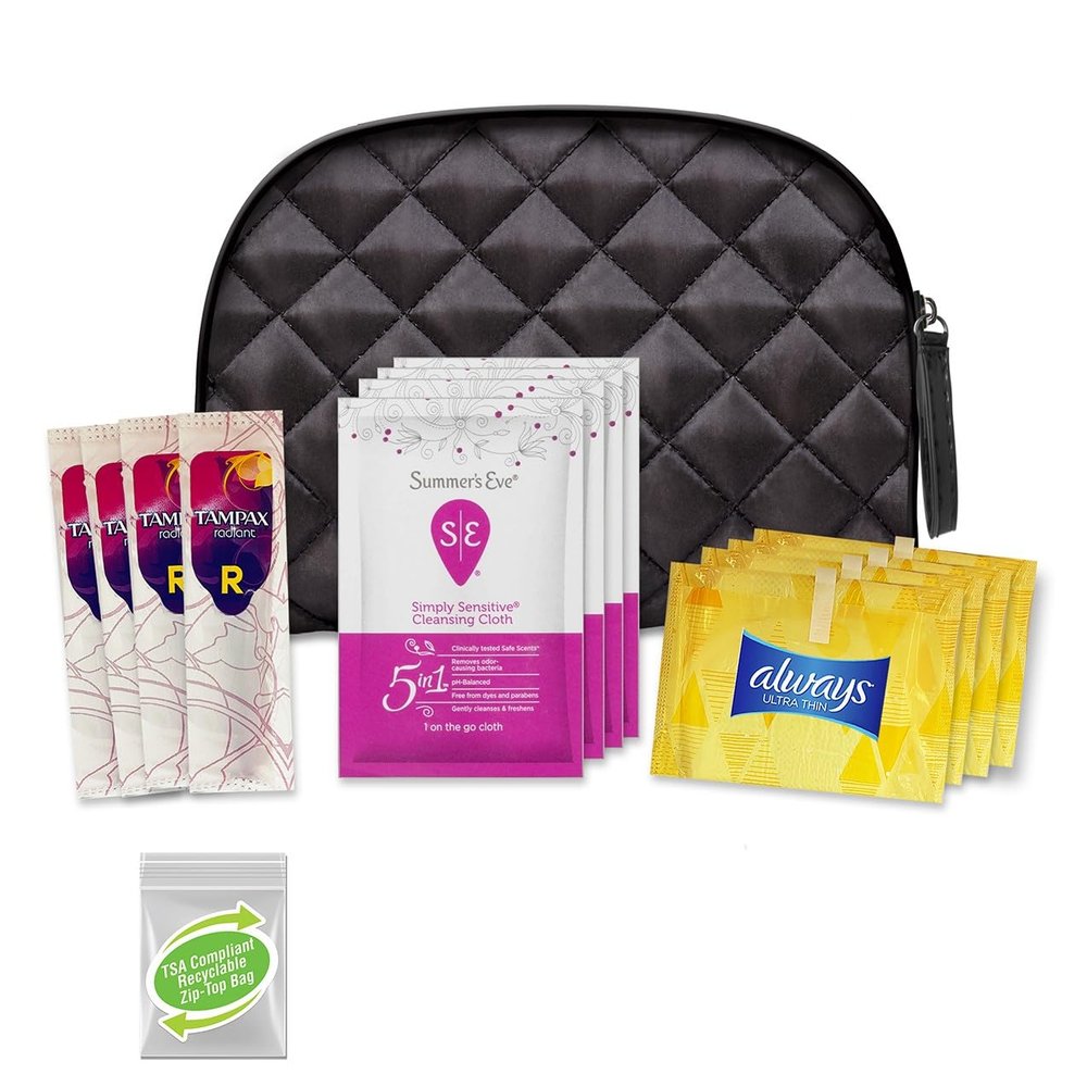 Convenience Kits International Womens On-The-Go Feminine Care Travel Essentials Featuring: Popular Brands You Know and Trust