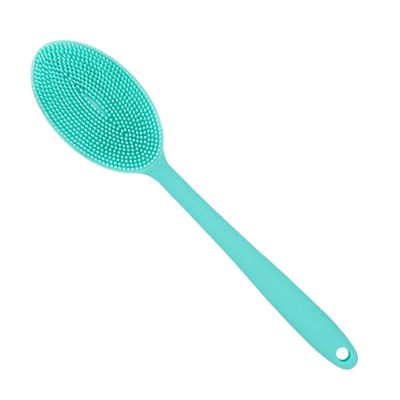 Healifty 1pc Handle Silicone Bath Brush for Shower Exfoliating Back Scrubber Ergonomic Design Gentle Skin Massage Brush