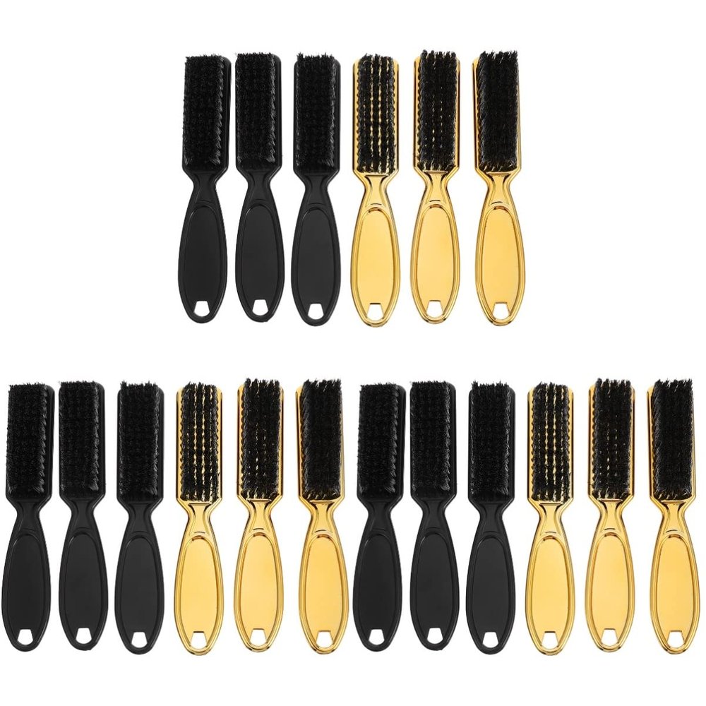 Healifty 18pcs Handle Hair Barber Neck Duster and Cleaning Brush for Removing Broken Hair Lightweight and Portable Bristles for Easy Grooming and Travel Use