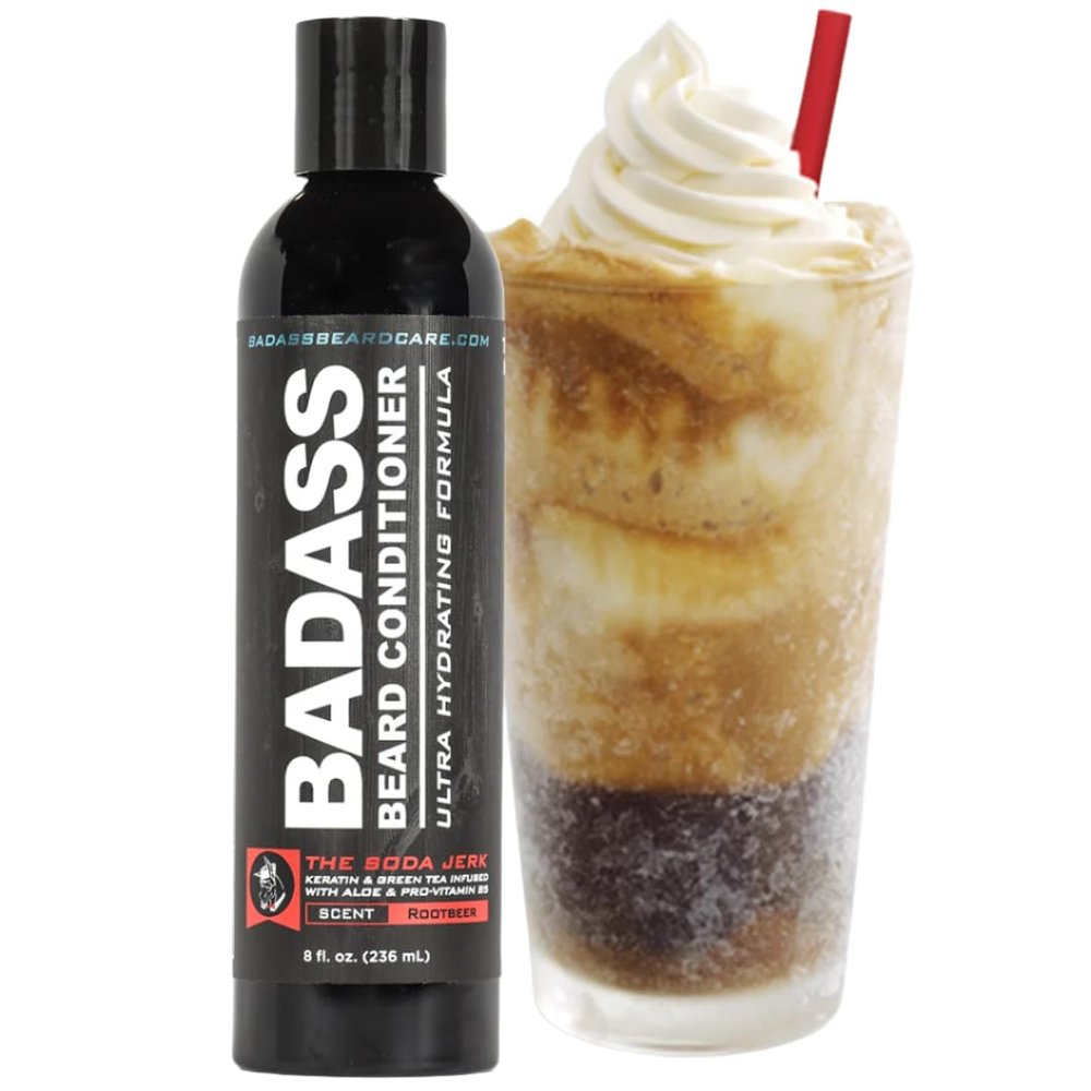 Badass Beard Care Beard Conditioner For Men - THE SODA JERK, 8oz - Made of Natural Ingredients for A Healthy, Soft, & Itch Free Beard and Mustache