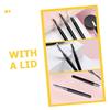 Beavorty 20pcs White Eyebrow Brush Set Lids Makeup Tool for Women Men Daily Use Home Salon Plastic Nylon Bristles view 4