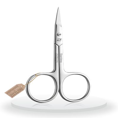 ZIZZLON Cuticle Scissors Extra Fine Curved, Professional Stainless Steel Nail Scissors for Precision Cuticle & Grooming Work, 3.74 inches, 1 Pc