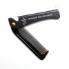 Badass Beard Care 2-IN-1 Folding Ox Horn Comb with Stainless Steel Body and Genuine Leather Protective Case view 1
