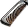 Badass Beard Care 2-IN-1 Folding Ox Horn Comb with Stainless Steel Body and Genuine Leather Protective Case view 2