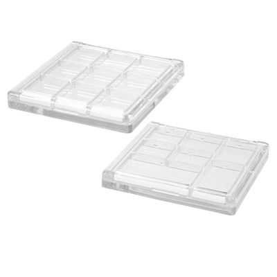 FRCOLOR 4pcs Transparent Empty Eyeshadow Palette Cases for Makeup Storage Portable Cosmetic Containers for Eyeshadows Blush Lipstick and More for Travel and Daily Use Random Style