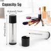 50Pcs 5g Lip Balm Tubes Plastic Lipstick Containers Empty Refillable Twist-up Lip Gloss Balm Filling Stick Clear Tube Holder with Black Cap for DIY Chapsticks Crayon Solid Perfume view 2