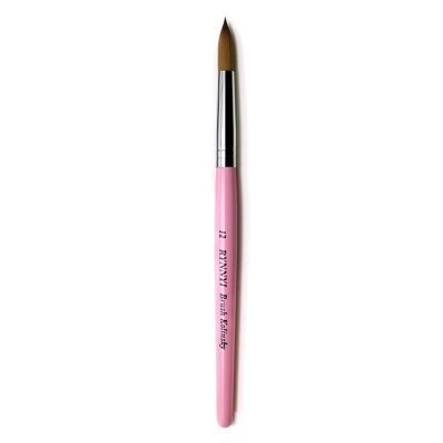 RYNNYI Acrylic Nail Brush,100% Kolinsky Nail Brush,Oval Crimped Shape Brush for Nail Art(Size 12)