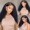 13x4 Lace Front Wigs Human Hair 200 Density Deep Wave Wigs Pre Plucked with Natural Baby Hair for Women HD Transparent Lace Frontal Wigs Brazilian Virgin Deep Curly Wigs Natural Hairline 18 inch view 1