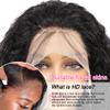 13x4 Lace Front Wigs Human Hair 200 Density Deep Wave Wigs Pre Plucked with Natural Baby Hair for Women HD Transparent Lace Frontal Wigs Brazilian Virgin Deep Curly Wigs Natural Hairline 18 inch view 3