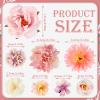 BBTO 21 Pcs Flower Hair Clip Rose Hair Clips Barrettes for Women Flower Accessories Boho Bride Claw Clip Hairpin Brooch Pin Headpiece for Wedding(Pink, White) view 3