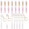 24Pcs Eyelash Extension Aftercare Kits - 12pcs Lash Shampoo Brush Nose Blackhead Facial Cleaning Brush 12PCS Tube Mascara Wands Spoolie Brush (crystal #1) view 2