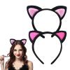 2 Pack Cat Ears Headband Plush Animal Ear Hair Hoops Cosplay Hair Accessories for Women Party Costume Props (Random Color) view 1