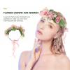 SOLUSTRE Bridal Flower Headband for Weddings Adjustable Bohemian Floral Wreath Hair Accessory for Women for Special Occasions and Celebrations view 4