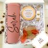 Hello Fall Care Package/Fall Tumbler Gift Set/Holiday Gift Box/Autumn Gift/Holiday Gift for Boss/Best Friend - Tumbler, Soap Bar, Rose Gold Candle, Bottle with Matches (Happy Holidays) view 1