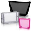 Boao 3 Piece Mesh Cosmetic Bag Mesh Makeup Bag with Zipper Pouch Travel Toiletry for Makeup Organizer Home Office Travel Accessories(Black, Gray, Rose Red) view 1