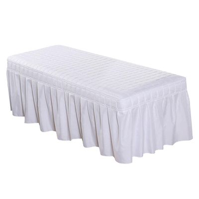 Massage Table Skirt Spa Bed Cover Valance Sheet for Cosmetic Beauty Salon Beds for Beds 180-190cm Length, 60-80cm Width, White-185x70cm, as described