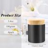 100g/3.4oz Black Frosted Glass Cream Jars Refillable Cosmetic Containers Empty Sample Jar Pot with Plastic Wood Grain Lids for Lotion Cream Eyeshadow Moisturiser Make Up - 4 Pack view 2