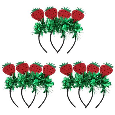 ABOOFAN 6 Pcs Strawberry Headband Luau Party Headband Strawberry Hat Novelty Head Bopper Costumes for Girls Xmas Headwear Fruit Party Supplies Hair Flowers Miss Felt Cloth Spring Clothes