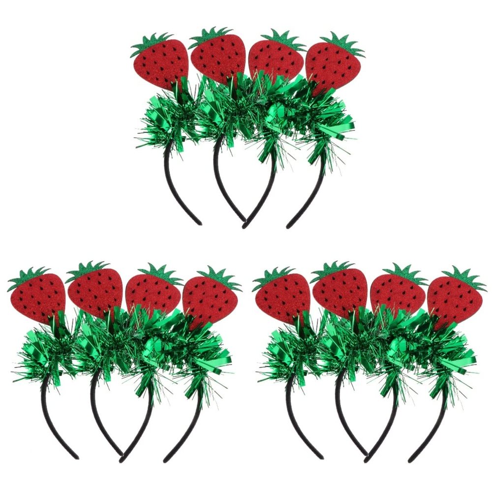 ABOOFAN 6 Pcs Strawberry Headband Luau Party Headband Strawberry Hat Novelty Head Bopper Costumes for Girls Xmas Headwear Fruit Party Supplies Hair Flowers Miss Felt Cloth Spring Clothes